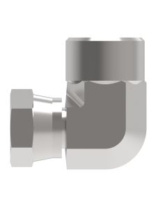 Steel Adapter, 3/8-18 Female NPT Swivel To 3/8-18 Female NPT, 90 deg Elbow