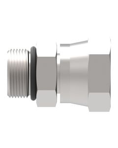 Steel Adapter, 1/2-14 Female NPT Swivel To 7/8-14 Male SAE O-Ring Boss (Straight Thread O-Ring), Straight