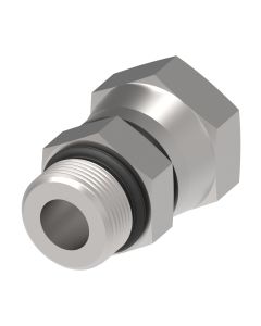Steel Adapter, 1/2-14 Female NPT Swivel To 3/4-16 Male SAE O-Ring Boss (Straight Thread O-Ring), Straight