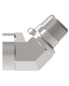 Steel Adapter, 1-11-1/2 Female NPT To 1-11-1/2 Male NPT, 45 deg Elbow