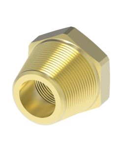 Brass Adapter, 1/2-14 Male NPT To 1/4-18 Female NPT, Bushing