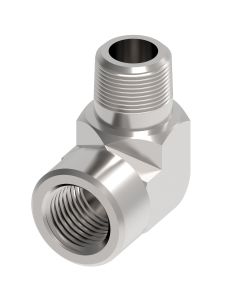 Steel Adapter, 1/4-18 Male NPT To 1/4-18 Female NPT, 90 deg Elbow