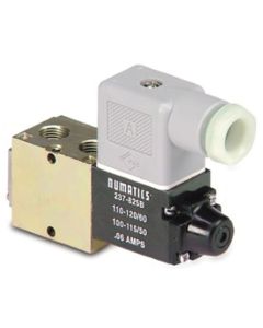 L01 Series 4-Way Solenoid Operated Pneumatic Valve, Single Direct Solenoid, Spring Return W/Flush Non-locking Override, 1/8 Inch NPT Ports, Coil, Up To 9.3