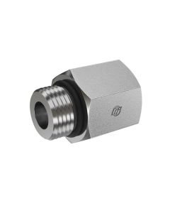 Steel Adapter, 1-5/16-12 Male SAE O-Ring Boss (Straight Thread O-Ring) To 9/16-18 Female SAE O-Ring Boss (Straight Thread O-Ring), Straight