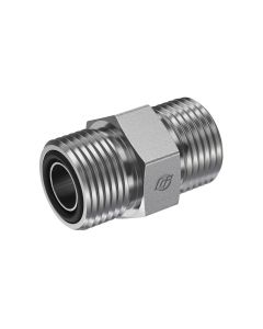 Steel Adapter, 1-3/16-12 Male SAE O-Ring Face Seal To 1-14 Male SAE O-Ring Face Seal, Straight