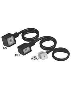 5J Series All-Molded DIN Solenoid Connector, ISO DIN 43650, US Contacts, 6 ft Foot Cord, Black