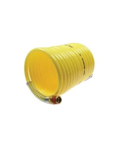 Coiled Air Tool Hose Assembly, 0.25 Inch ID Hose, 11 ft Foot Length, 1/4 NPT Fittings