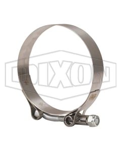 TBC Series Stainless Steel T-Bolt Band Clamp, 0.75 Inch Width, 3.28 To 3.59 Inch Diameter