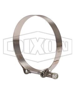 TBC Series Stainless Steel T-Bolt Band Clamp, 0.75 Inch Width, 4.53 To 4.84 Inch Diameter