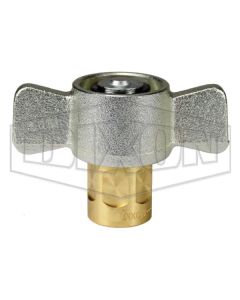 3/4 Wing Style Coupler, 3/4 NPTF Brass (