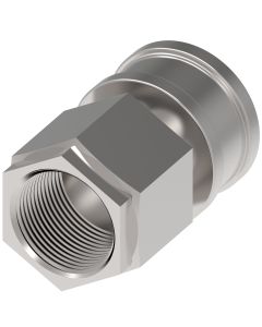 HK Series Industrial Interchange Series B Steel Hydraulic Quick Disconnect, Female Half, -04 Coupling, 1/4-18 Female NPT