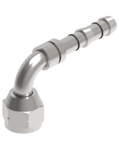 E-Z Clip Series Fitting, 5/8-18 Female SAE 45 deg Swivel, -06 Hose, 90 deg Elbow
