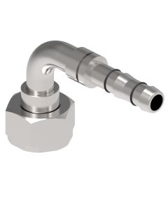 E-Z Clip Series Fitting, 1-14 Female RotaLok, -10 Hose, 90 deg Elbow