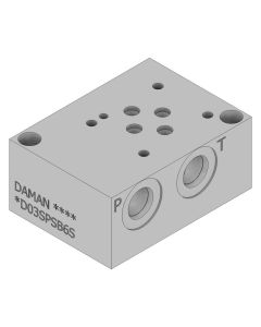 DAMAN ALUMINUM DUAL PORTED SUBPLATE. NFPA D03.ISO 4401-SIZE