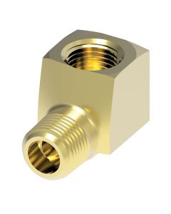 Brass Adapter, 3/8-18 Female NPT To 3/8-18 Male NPT, 90 deg Elbow