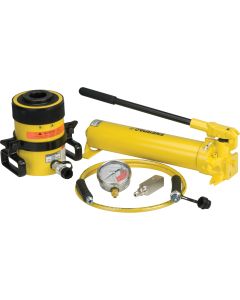 60 Ton, 3 in Stroke, Hollow Hydraulic Cylinder and Hand Pump Set