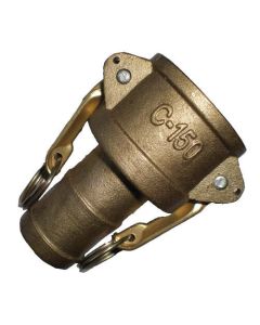 Brass Cam & Groove Coupler, Female Half, 1-1/2 Inch Hose Shank