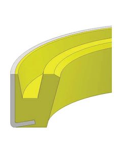 Metal-Clad Rubber Wiper Ring, 1.25 Inch Rod Diameter, 1.69 Inch Wiper OD, 0.19 Inch Height