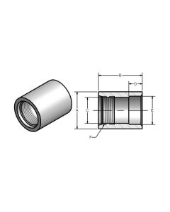 Steel Weld Coupling, AISI1020 Carbon Steel SAE To Socket Weld Full Coupling, 9/16-18 SAE UN-2B Thread