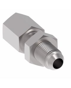 Steel Adapter, 3/4-14 Female NPT To 1-1/16-12 Male JIC 37 deg Flare, Straight Bulkhead