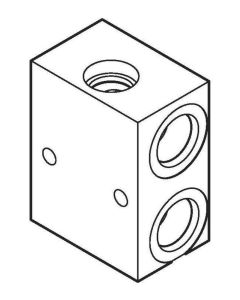 1CLLR155 Aluminum through ported valve housing; 4 each SAE -12 ports; 3000 PSI max.