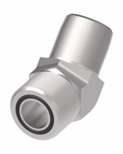 Aeroquip Adapter. zinc plated steel. 45 degree elbow. 11/16-