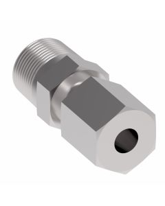 Steel Metric Flareless Fitting, 15.00 mm L Series To 1/2-14 Male NPT