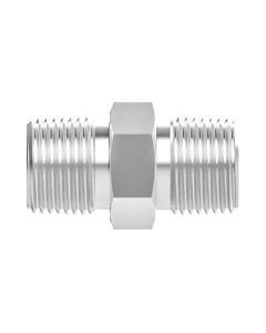 Threaded & Adapters Hex Nipple, 1/2-14 MNPT x 3/8-18 MNPT, 316 SS