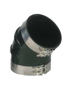 Wet Exhaust 45° Elbow, Molded HT EPDM 250°F, 3.00 Inch ID, Inch Clampable OD