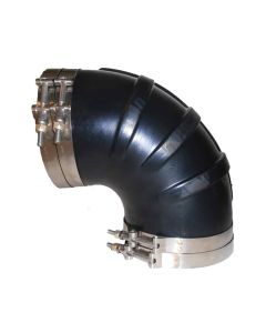 Wet Exhaust 90° Elbow, Molded HT EPDM 250°F, 3.00 Inch ID, Inch Clampable OD