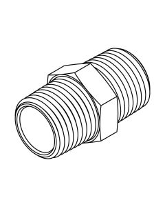 NIPPLE 3/8 NPT HEX BRASS