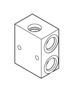 1CLLR155 Aluminum through ported valve housing; 4 each SAE -12 ports; 3000 PSI max.