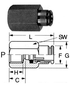 Brass Push>Connect Tube Fittings, Tube To Female NPT, Straight