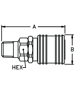 1000/400/500 Series MIL-C-4109 Industrial Interchange Air Quick Disconnects, Female Half, Male NPT