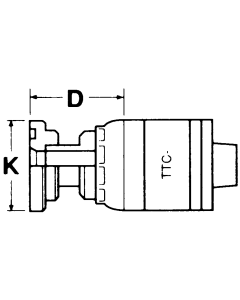 Global TTC 1 & 2 Wire Braid Steel Crimp Fittings, Female Komatsu Split Flange, Straight