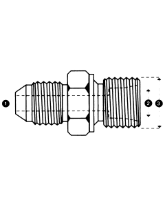 Steel Adapters, Male JIC 37 deg Flare To Male Metric Dual Purpose Low Pressure L Series, Straight