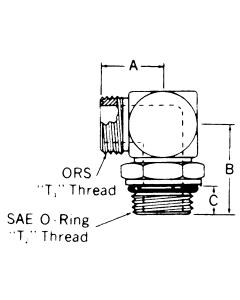 Steel Adapters, Male SAE O-Ring Face Seal To Male SAE O-Ring Boss (Straight Thread O-Ring), 90 deg Elbow