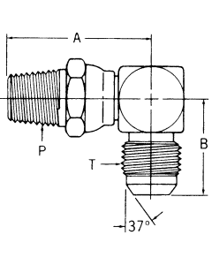 Steel Adapters, Male NPT Swivel To Male JIC 37 deg Flare, 90 deg Elbow