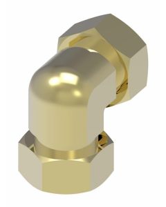 Brass Push>Connect Tube Fitting, 0.25 Inch Tube OD Union Elbow