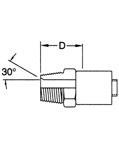 Steel Flat Crimp Fittings, Male NPT, Straight