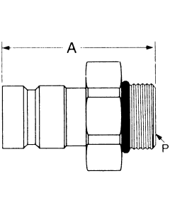 FD90 Series SAE J1502 Interchange Diagnostic Quick Disconnects, Male Half, Male SAE O-Ring Boss (Straight Thread O-Ring)