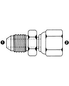 Steel Adapter, 3/4-16 Male JIC 37 deg Flare To M22 x 1.5 L Series Female Metric Swivel, Straight