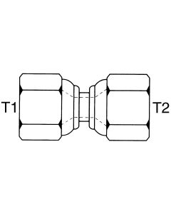 Steel Adapter, 1-5/16-12 Female JIC 37 deg Flare Swivel To 1-5/16-12 Female JIC 37 deg Flare Swivel, Straight