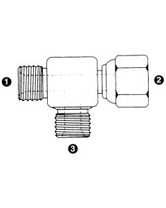 Steel Adapter, 3/8-19 Male BSPP (British Parallel) Run & Branch To 3/8-19 Female BSPP (British Parallel) Run, Tee