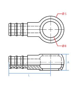Hose Barb-Metric Banjo Low Psi