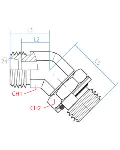 45* Din X Male Bspp Adjustable