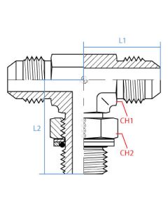 Male Jic X Metric Branch Tee