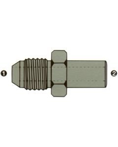 Stainless Steel Adapter, 7/16-20 Male JIC 37 deg Flare To 8 mm Metric Standpipe, Straight