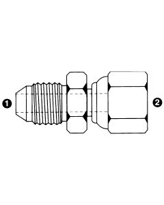 Stainless Steel Adapter, 7/16-20 Male JIC 37 deg Flare To 1/4-19 Female BSPP (British Parallel) Swivel, Straight