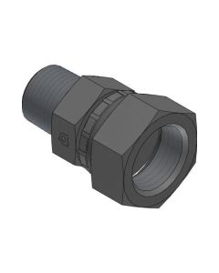 Steel Adapter, 3/8-18 Male NPT To 3/8-19 Female BSPP (British Parallel) Swivel, Straight